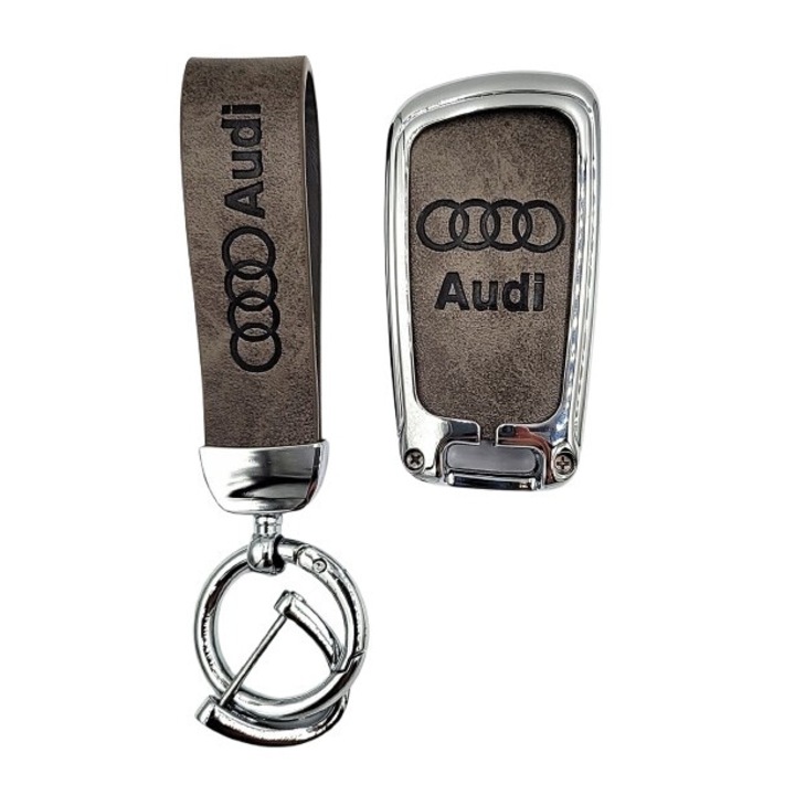 Калъф за ключ 3в1 дистанционно кожено Audi A3 A4 A6 A7 A8