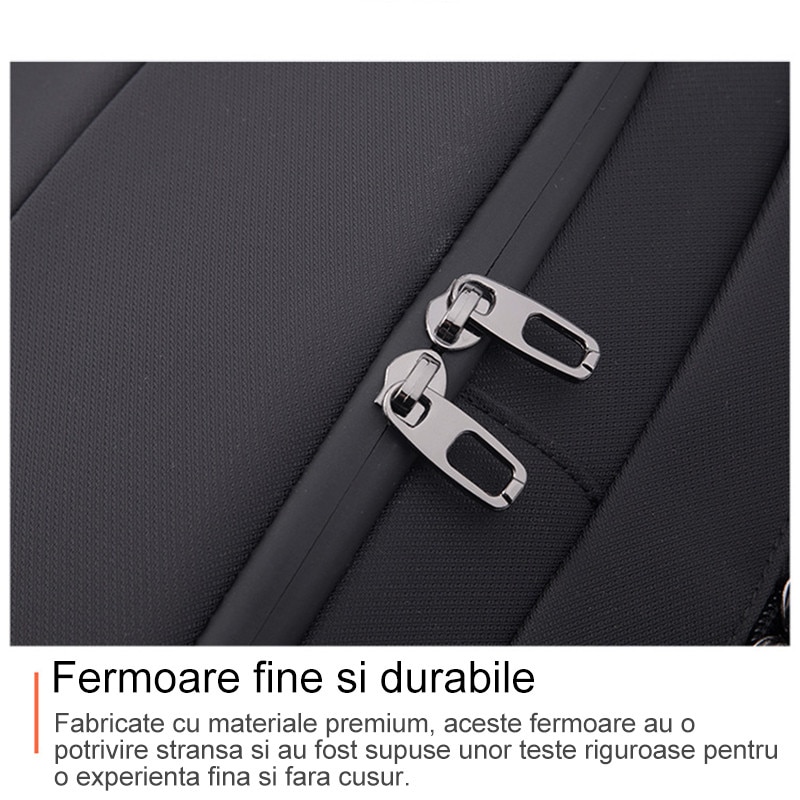 Rucsac, rucsac pentru laptop, geanta de umar, rucsac de calatorie, Fudisenn®, compatibil cu laptopuri de pana la 15,6 inci, impermeabil, design cu mai multe compartimente, cu port de incarcare USB, unisex, negru
