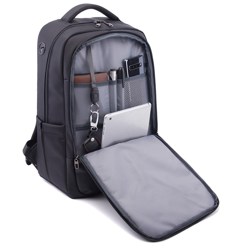 Rucsac, rucsac pentru laptop, geanta de umar, rucsac de calatorie, Fudisenn®, compatibil cu laptopuri de pana la 15,6 inci, impermeabil, design cu mai multe compartimente, cu port de incarcare USB, unisex, negru