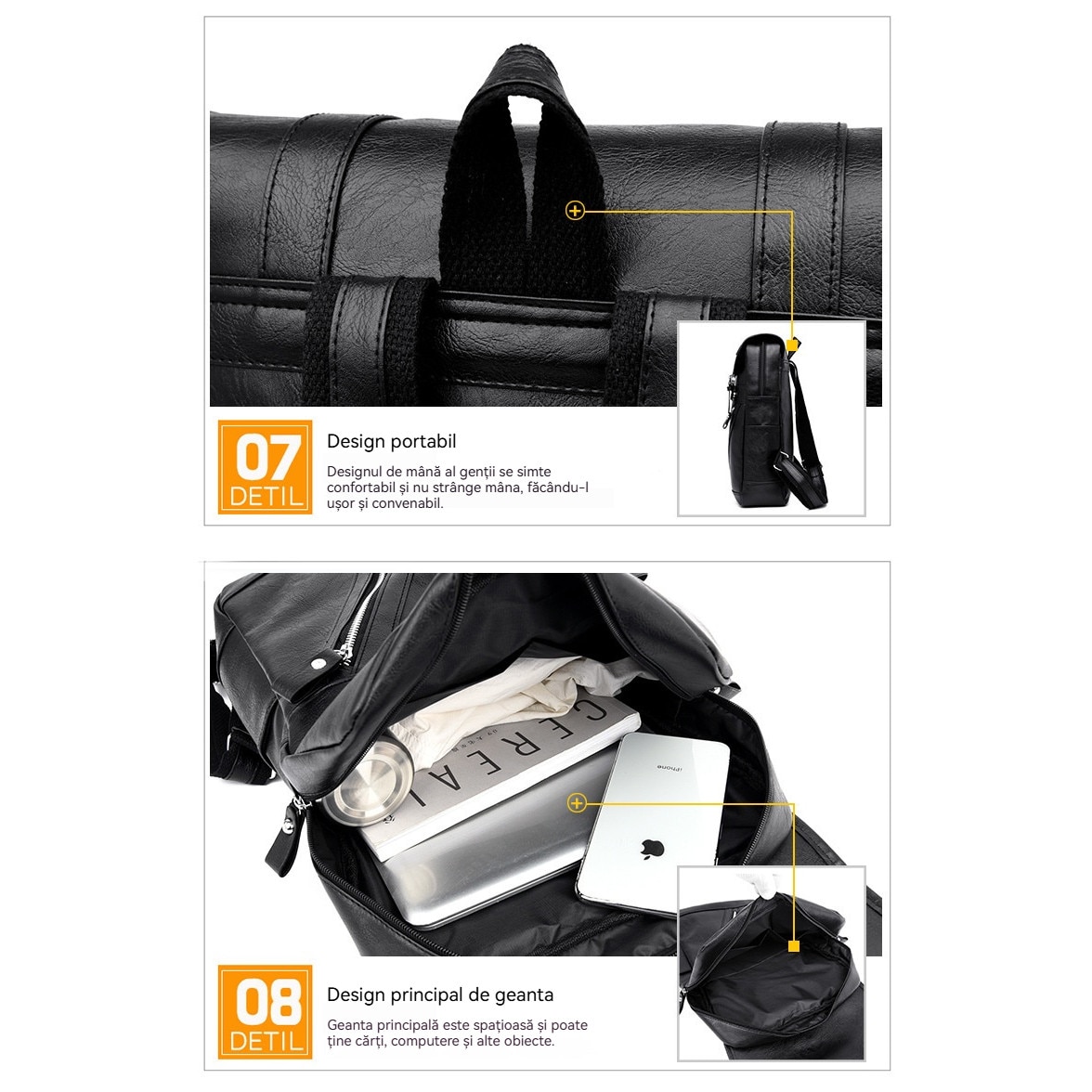 Rucsac pentru laptop, tip umar/sac de spate, Fudisenn®, impermeabil, include compartiment principal, buzunare pentru separatoare, buzunar pentru documente, buzunar pentru telefon, dimensiuni 40*27*10cm, maro