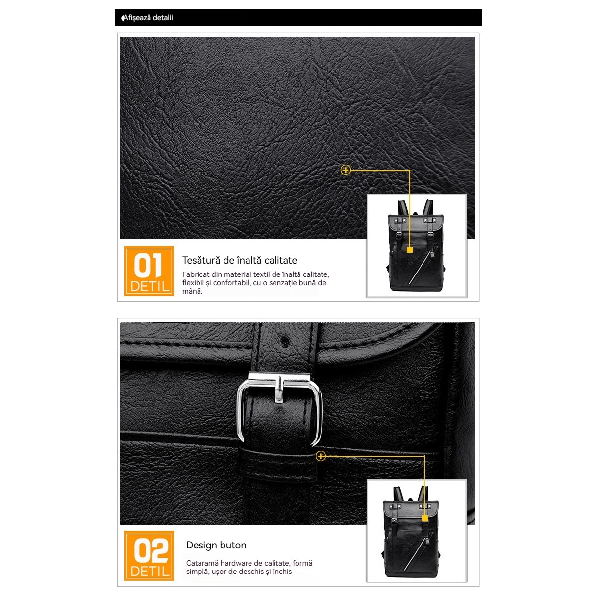 Rucsac pentru laptop, tip umar/sac de spate, Fudisenn®, impermeabil, include compartiment principal, buzunare pentru separatoare, buzunar pentru documente, buzunar pentru telefon, dimensiuni 40*27*10cm, maro