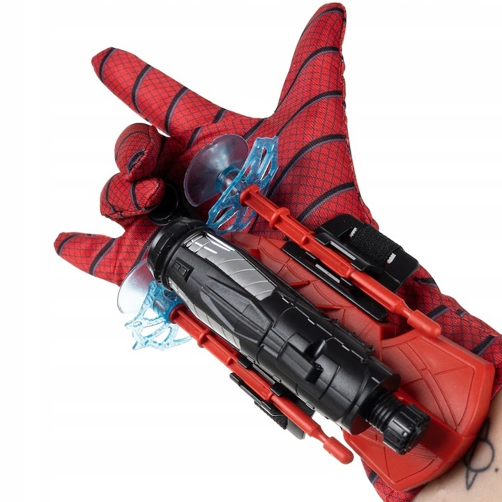 Manusa Spiderman pentru copii VarioShop®, lansator si 3 sageti cu ventuze, material textil, 15.5 x 7.5 x 5.5 cm