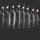 Set de cutite de bucatarie japoneze premium de 8 piese, VIENOD®, cu model Damasc cu laser, Seria Imperial, foarte ascutit, maner din lemn