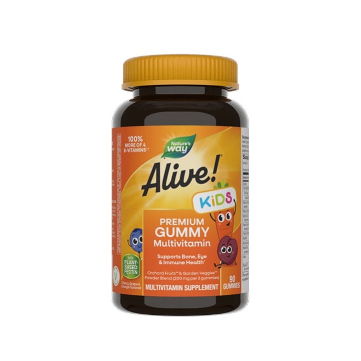 Хранителна добавка Natures Way, Alive!, Мултивитамини за деца, 90 таблетки