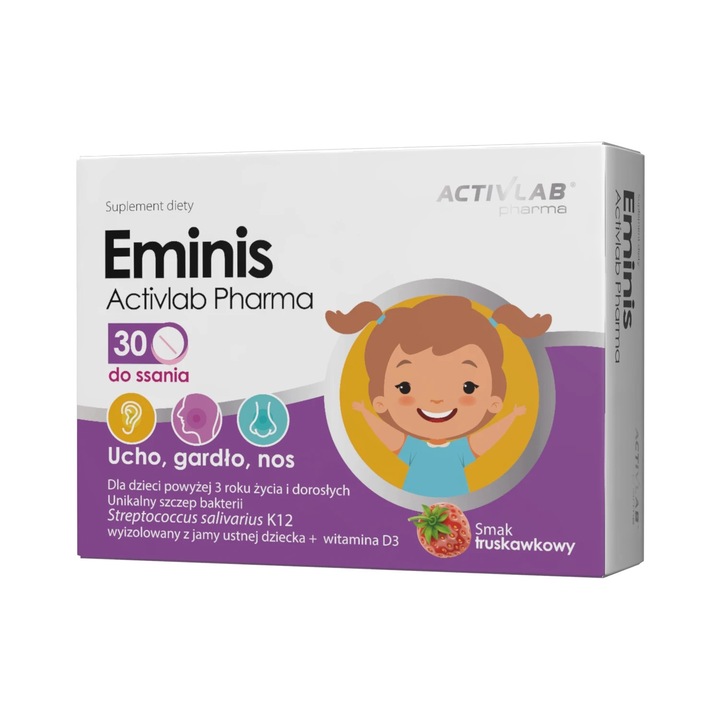 Activlab Pharma Eminis, 30 пастили, за деца, с вкус на ягода