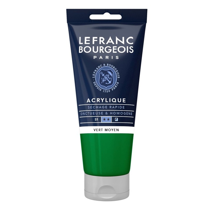 Culoare acrilica fina, Lefranc & Bourgeois, medium green 561, 80ml