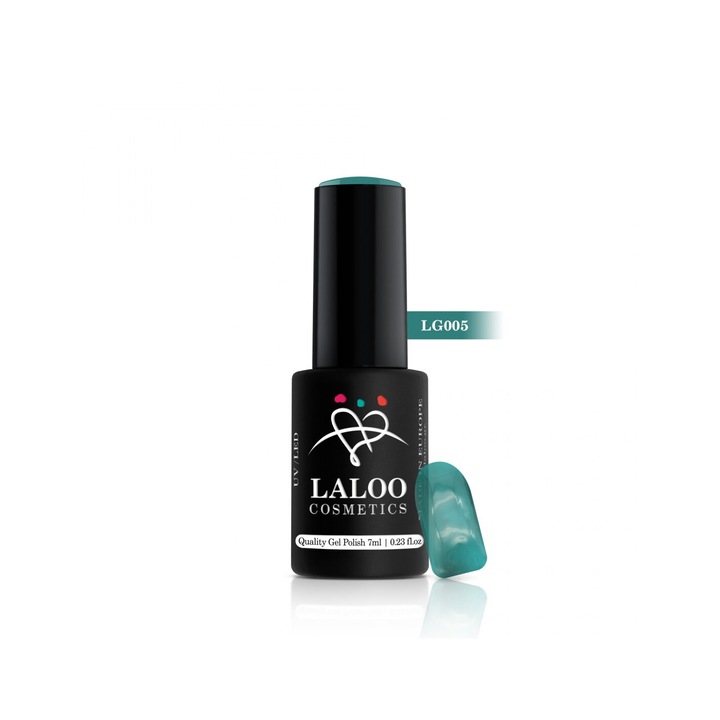 Полуперманентен лак за нокти Glass effect Petrol n5 Laloo 7мл