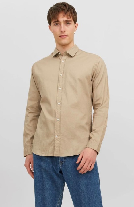 Férfi ing, Jack and Jones, barna, S INTL