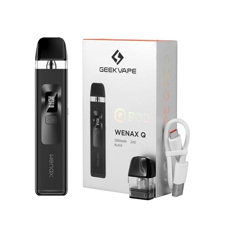 Kit Tigara Electronica Geekvape Wenax Q, 25w, 2ml, 1000mAh - Black - eMAG.ro