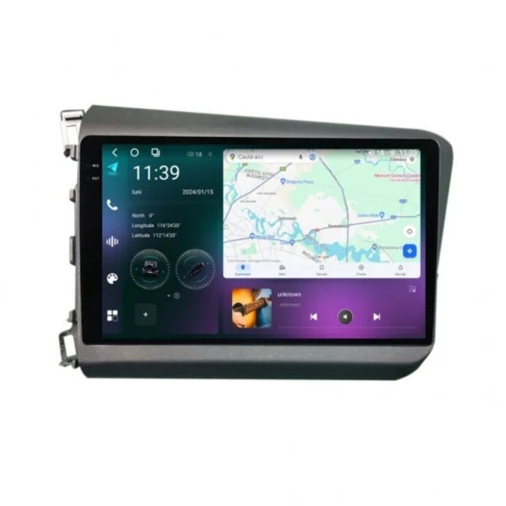 Navigatie Honda Civic IX Sedan 2011-2015 2K QLED 12GB 256GB 8 Core 4G