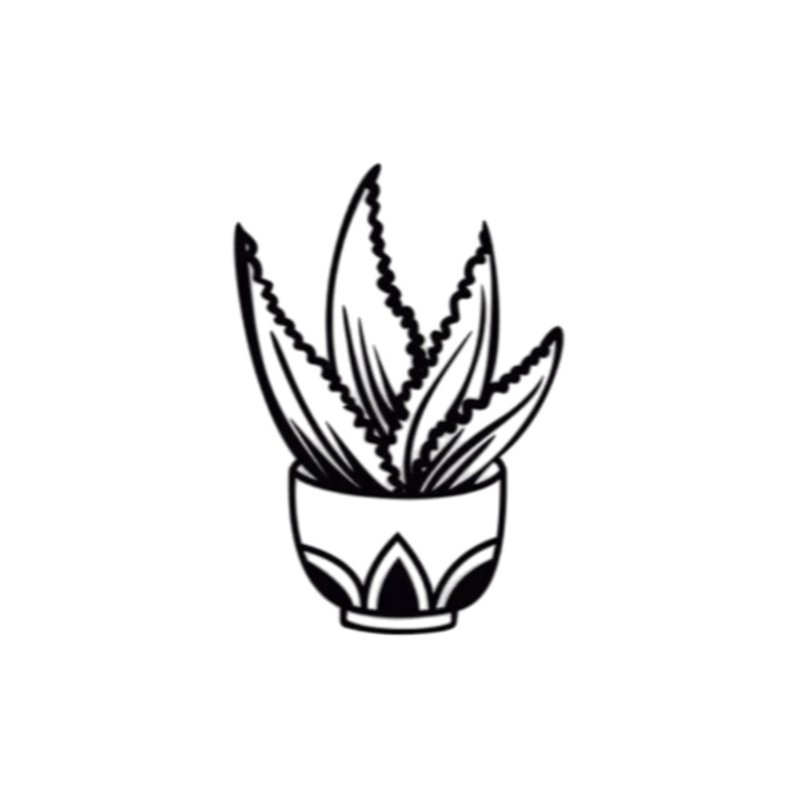 Tablou planta decorativa, 14x20 cm, negru, PLA