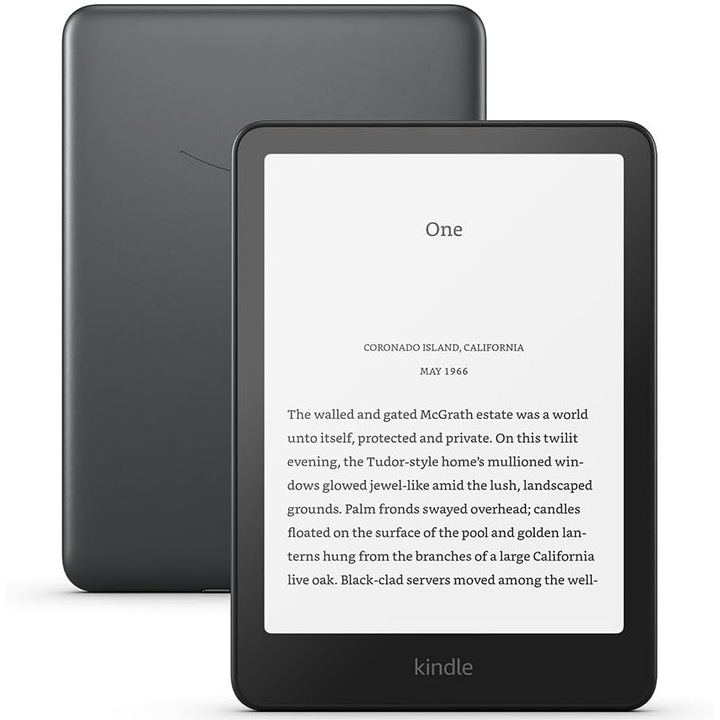 Четец на електронни книги Amazon Kindle Paperwhite Signature 2024 (12th Gen), 32 GB, Display 7", Wi-Fi, IPX8, USB-C, Черен
