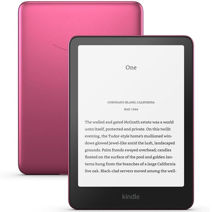 Четец на електронни книги Amazon Kindle Paperwhite Signature 2024 (12th Gen), 32 GB, Display 7", Wi-Fi, IPX8, USB-C, Розов