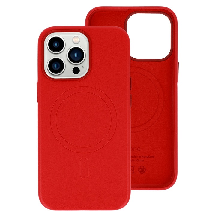 Husa de protectie Leather case pentru iPhone 16 Pro rosie