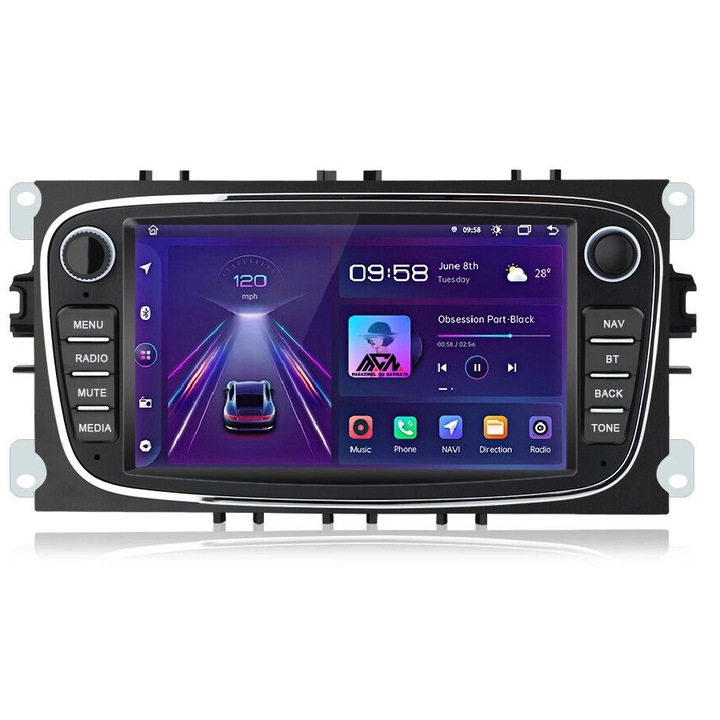 Navigációs rendszer Ford Focus II 2008-2011 7 hüvelykes 2GB 32GB 4 magos