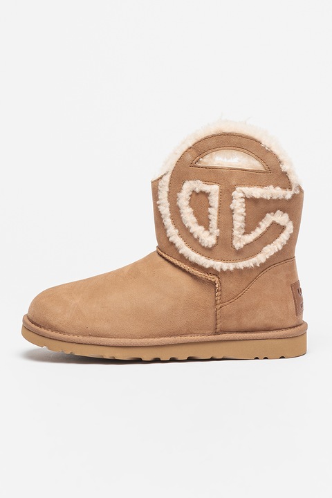 UGG, Унисекс велурени боти без закопчаване, Camel, 41