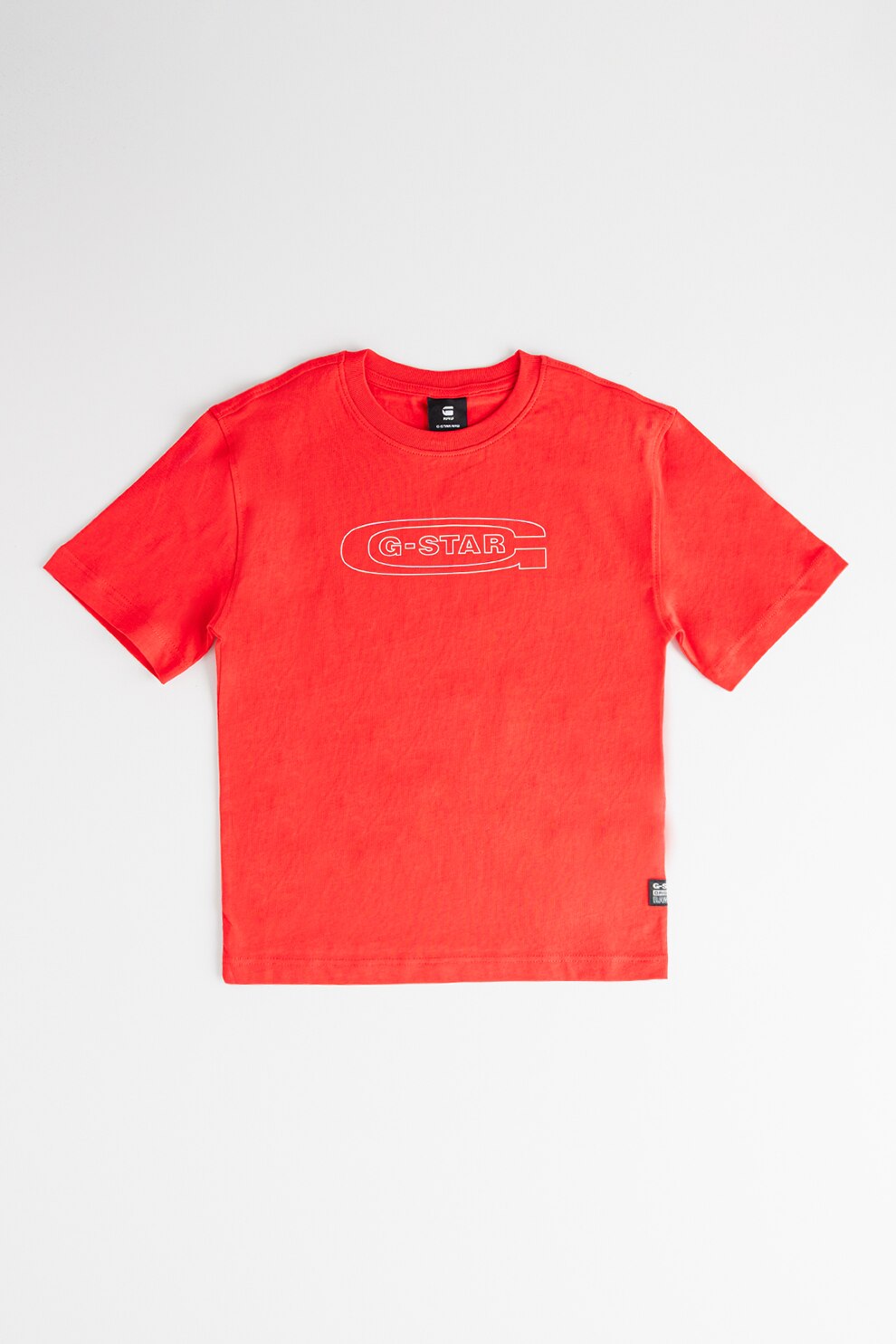G-STAR, Tricou de bumbac cu logo, Rosu, 176 CM