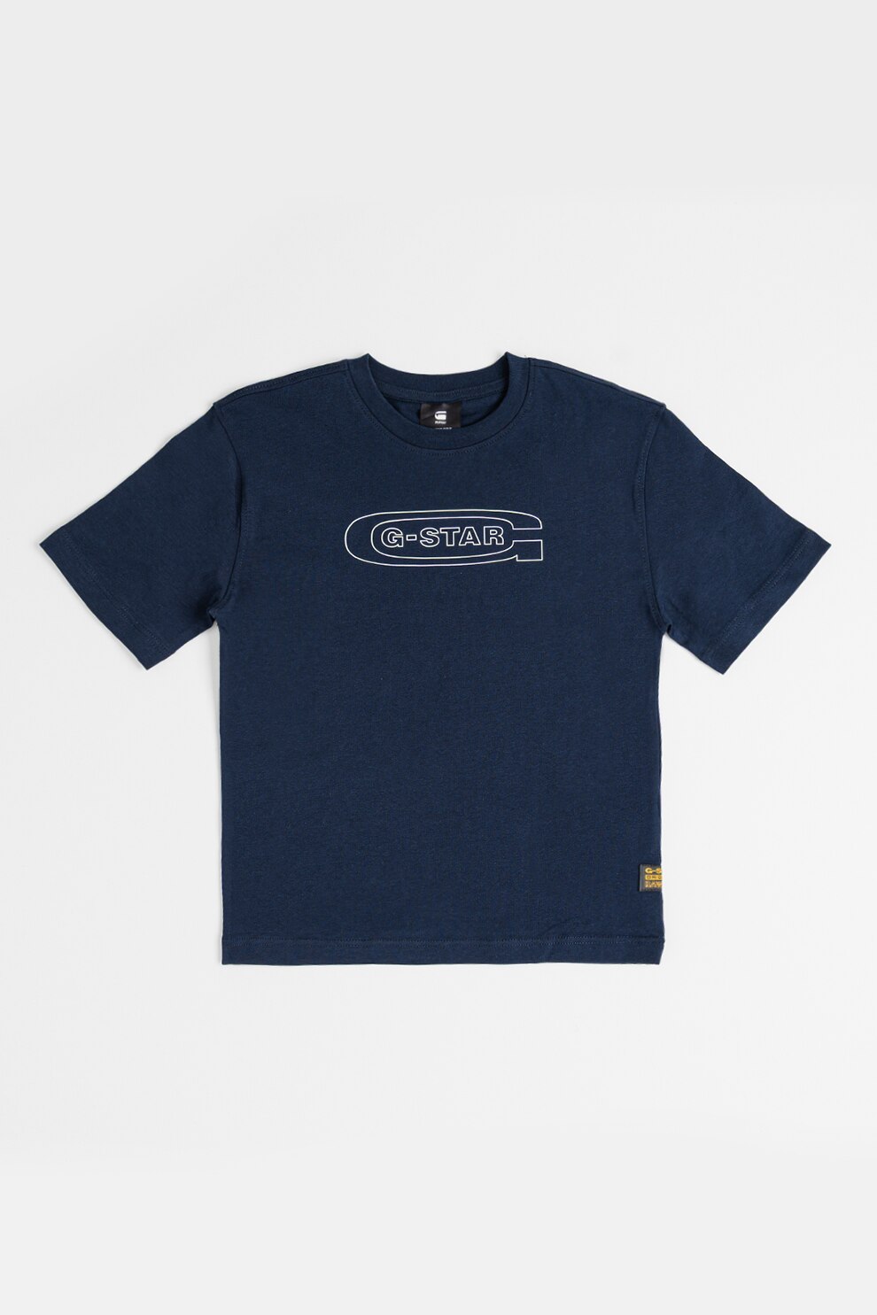 G-STAR, Tricou de bumbac cu logo, Albastru ultramarin, 164 CM