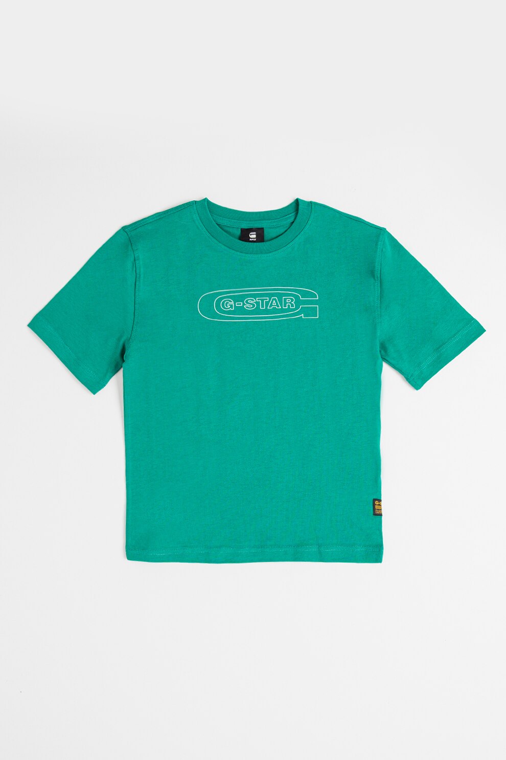 G-STAR, Tricou de bumbac cu logo, Verde, 176 CM