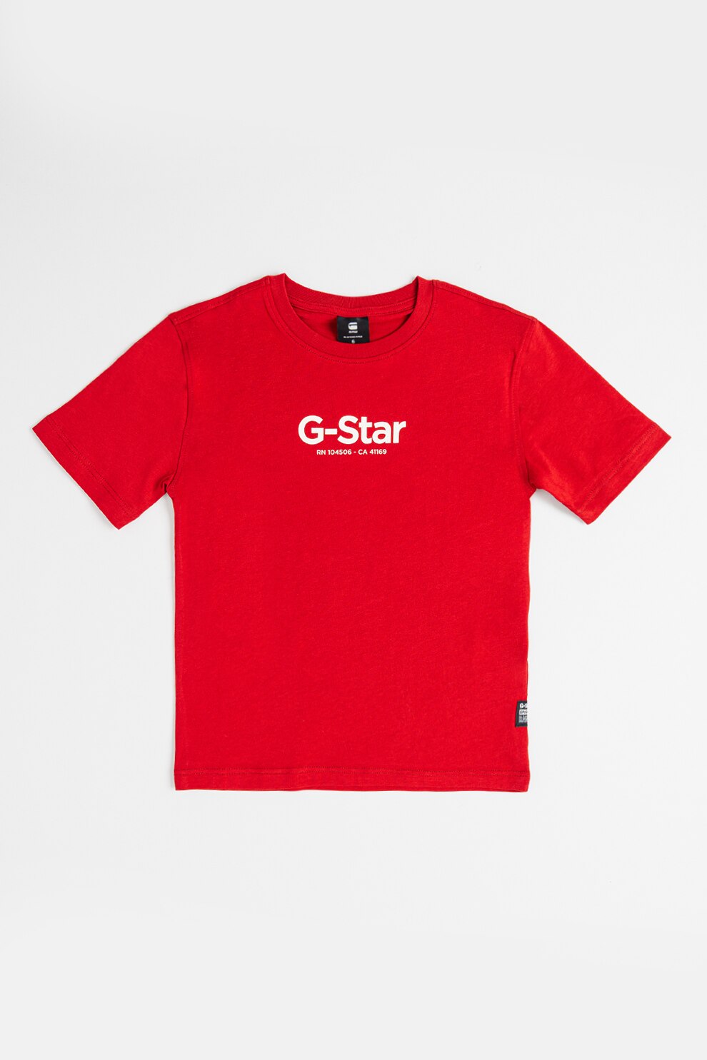 G-STAR, Tricou de bumbac organic cu logo, Rosu inchis, 164 CM