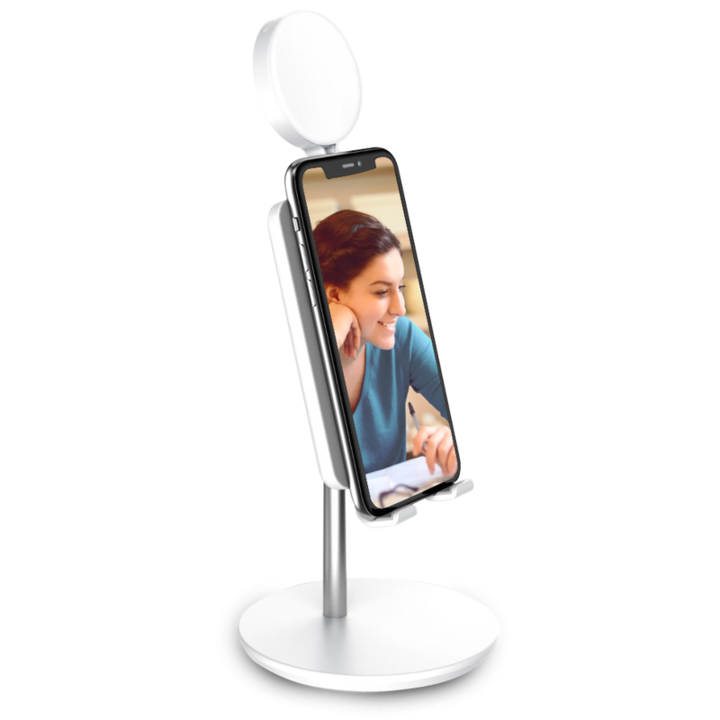 Vékony telefonállvány, LED lámpával, asztalhoz és éjjeliszekrényhez, állvány Digipower Shine Light állvány