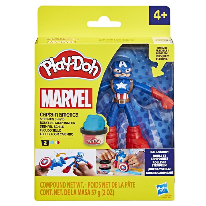 Комплект Play-Doh Marvel - Капитан Америка, с фигурка, 10 см