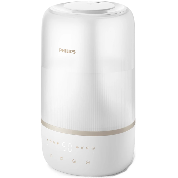 Philips Seria 1000 HU1510/04 párásító, Ultrasonic technológia, 200ml/h, 34m2 lefedettség, Vízkőálló szűrő FY5133/00, Fehér