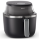 Friteuza fara ulei Philips Airfryer Seria 3000 NA331/00, compact digital, 1700 W, capacitate 6.2L, afisaj digital, fereastra, 16-in-1 functii de gatire, 12 programe presetate, curatare usoara, Culoare: negru cu maner argintiu.