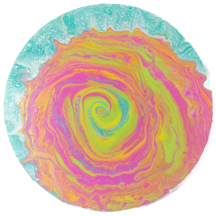 Tablou Pictat Manual, Unicat: Indragostirea, denumire engleza Falling in Love, Tablou Original pe canvas rotund 30 cm - Brand Academia Viata Constienta®