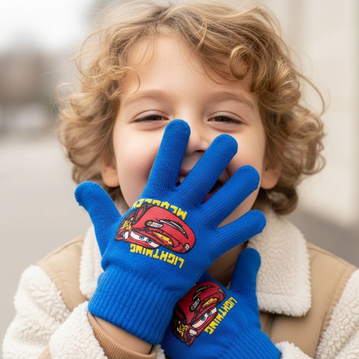 Manusi tricotate „ Cars ” NH4098bleumarin 113649, Bleumarin, 4-8Y Standard