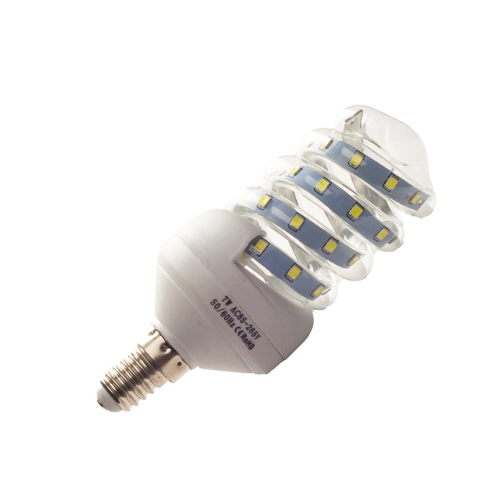 Ultra Bright SMD LED égő, E27, 7W, Hideg fény