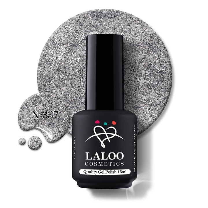 Oja semi-permanenta 337 Silver Glitter Laloo 15ml