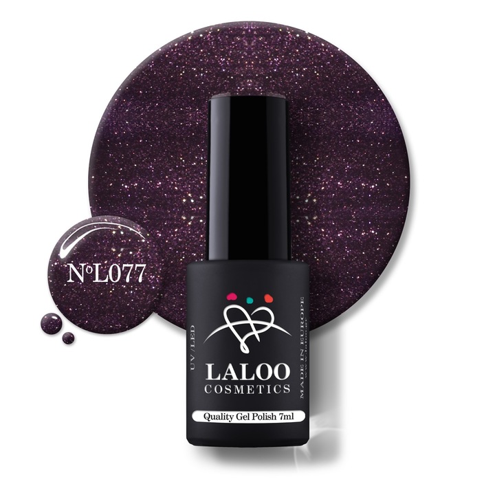 Oja semi-permanenta 077 Dark shimmering Aubergine Laloo 7ml