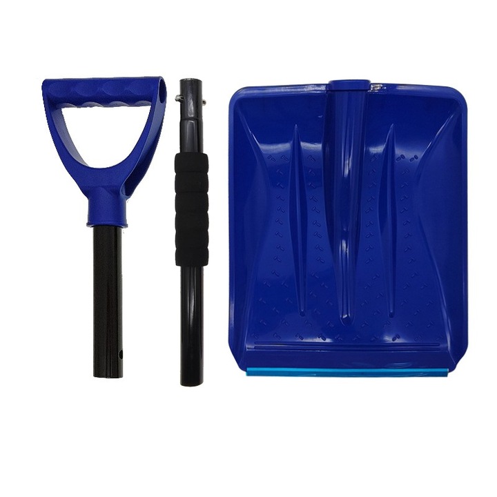 Lopata de Zapada, Flippy, Multifunctionala, Demontabila, cu Maner Antiderapant, Aluminiu, Plastic, Solutia pentru Iarna, pentru Deszapezire, 80x11x25.7 cm, Albastra