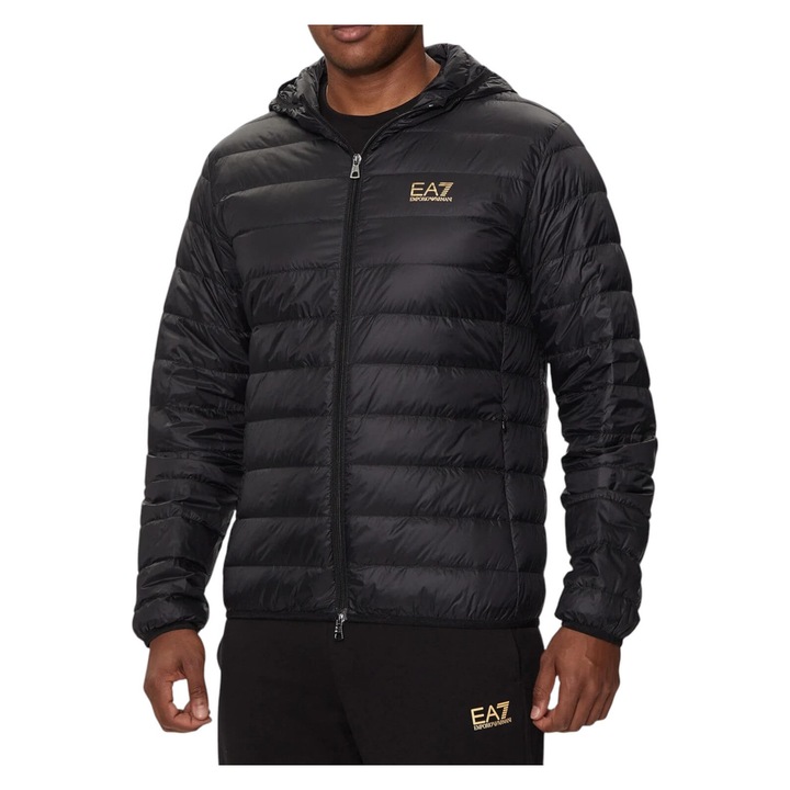 Geaca Emporio Armani EA7 Core Identity Packable Down Hood 38267, Auriu/Negru