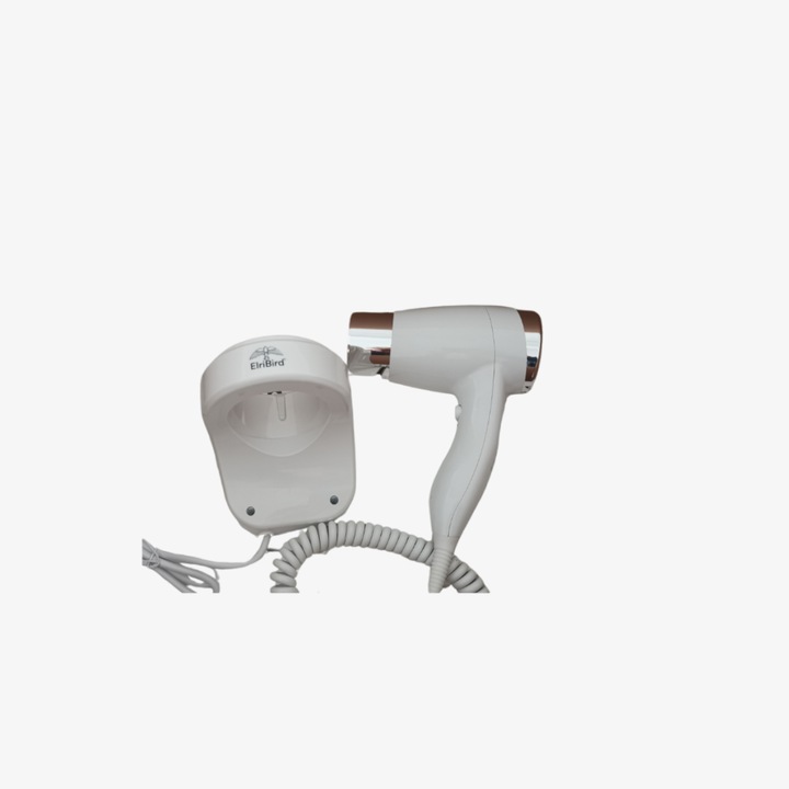 Uscator de par montat pe perete, ElriBird, 1600W, Premium pentru hoteluri, statiuni, airbnb, Alb