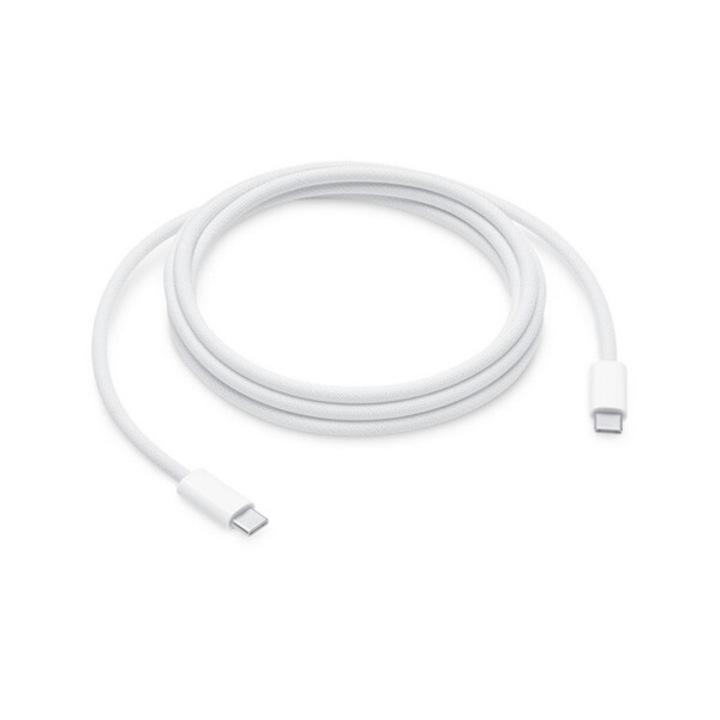 Apple adatkábel, type-c - type-c, 240w, pd gyorstöltő, 200cm, szőtt borítás, mu2g3zm/a utód, fehér
