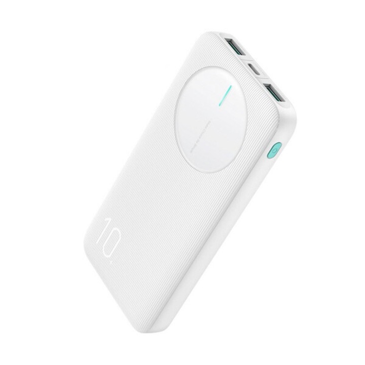 Joyroom vésztöltő 2 usb+type-c aljzat, 10000mah, 12w, pd gyorstöltő, led jelzés, fehér