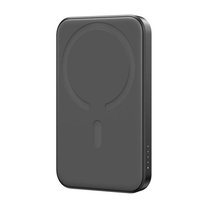 Joyroom vésztöltő type-c+usb aljzat, 5000mah, 20w, pd gyorstöltő, wireless, magsafe, mini, led jelzés, fekete