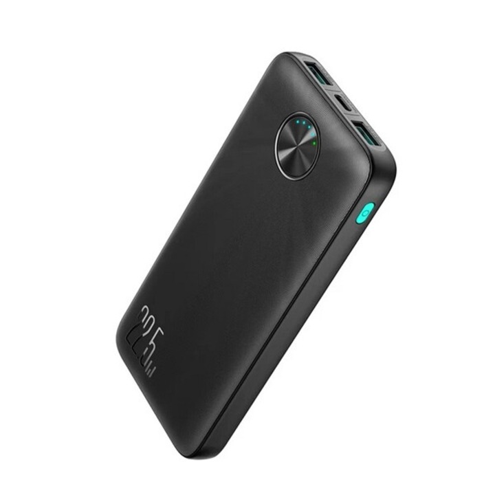 Joyroom vésztöltő 2 usb+type-c aljzat, 10000mah, 22.5w, pd gyorstöltő, led jelzés, fekete