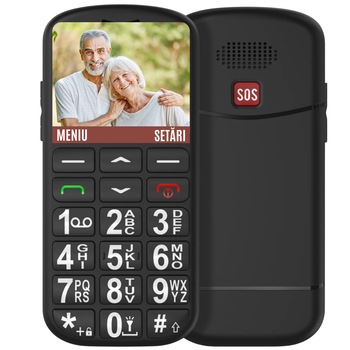 Telefon Mobil Seniori cu Taste Mari, CZAY® Meniu in Limba Romana, Autonomie 7 Zile, Volum Puternic Reglabil, Buton SOS, 2G, Dual Sim, Ecran LCD Generos, Color, Usor de Folosit pentru Varstnici, Pensionari si Bunici, Lanterna, Radio, Bluetooth, Rezistent Telefon Mobil Seniori cu Taste Mari, CZAY® Meniu in Limba Romana, Autonomie 7 Zile, Volum Puternic Reglabil, Buton SOS, 2G, Dual Sim, Ecran LCD Generos, Color, Usor de Folosit pentru Varstnici, Pensionari si Bunici, Lanterna, Radio, Bluetooth, Rezistent