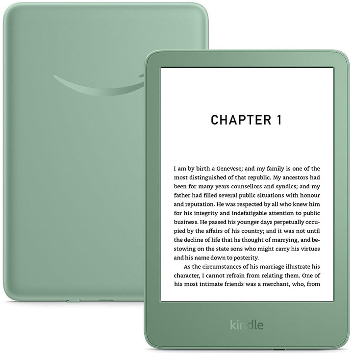 Електронен четец Amazon Kindle 2024 (11th Gen), 16 GB, Display 6", Wi-Fi, USB-C, С Reclame, Зелен
