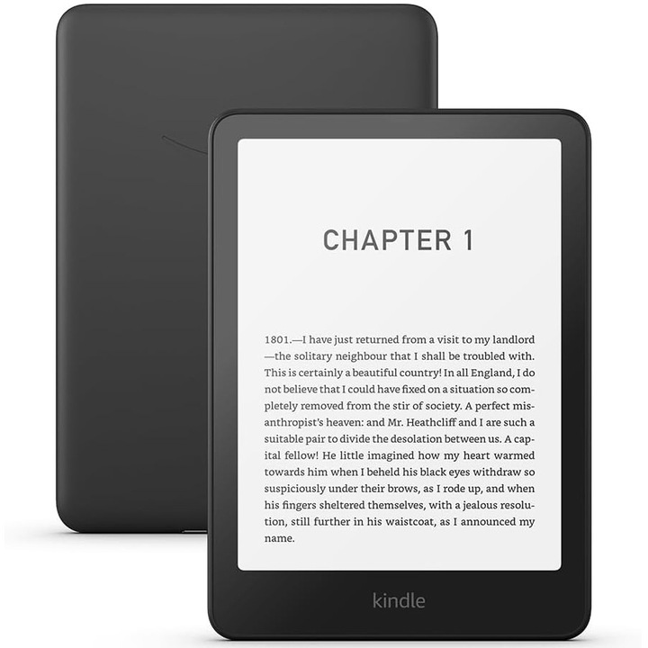 Електронен четец Amazon Kindle Paperwhite 2024 (12th Gen), 16 GB, Display 7", Wi-Fi, IPX78, USB-C, С Reclame, Черен