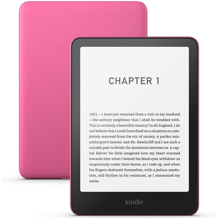 Електронен четец Amazon Kindle Paperwhite 2024 (12th Gen), 16 GB, Display 7", Wi-Fi, IPX78, USB-C, С Reclame, Розов