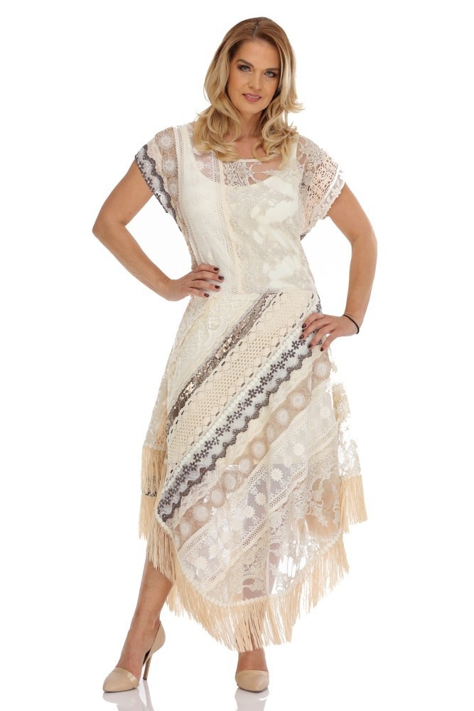 Rochie dantela cu aplicatii Liza Panait R888E, 40 EU