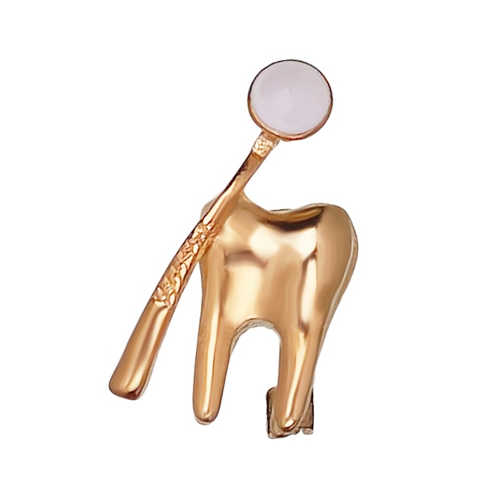 Martisor Brosa Aurie Dentist Maseluta cu Oglinda