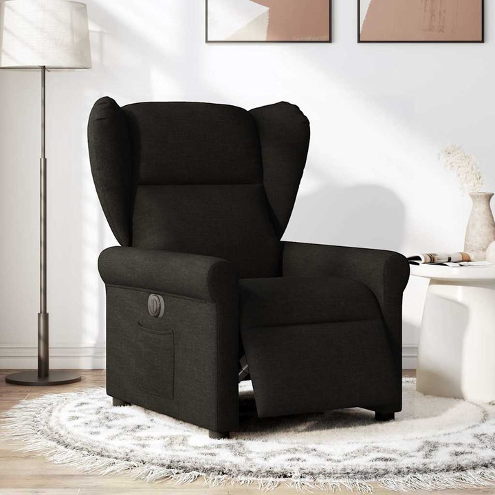 VidaXL fekete szövet elektromos dönthető fotel 20 kg