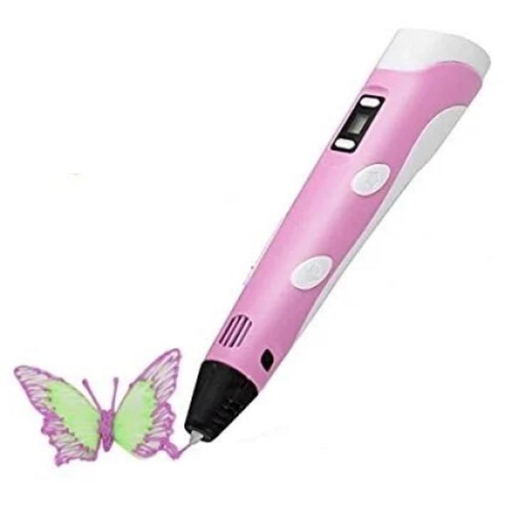 3D писалка за рисуване на 3D обекти, 1.75 мм нишка, температура 230C, розова