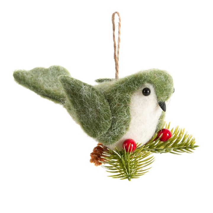 Ornament de Craciun PTASZEK 6 x 17 x 17 cm Eurofirany verde