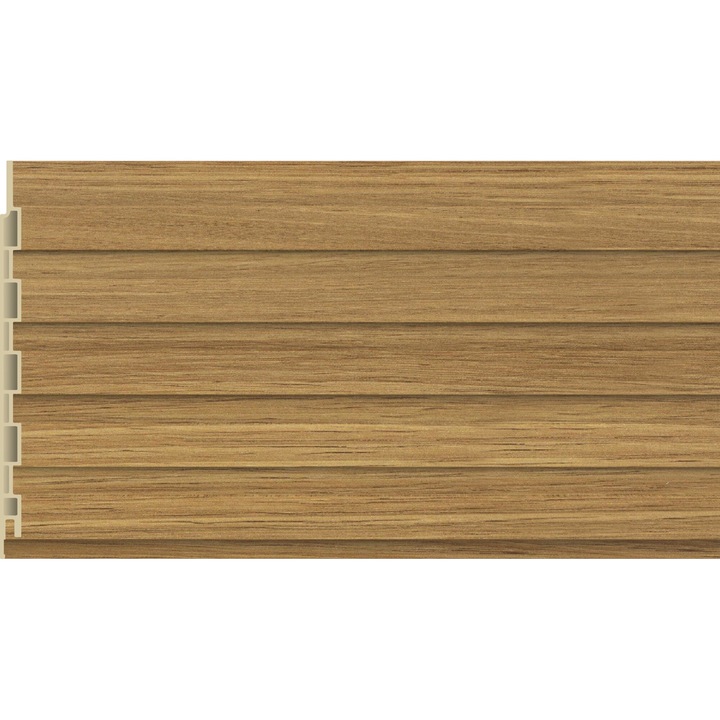 Panou decorativ din PVC (Policlorura de Vinil), Usor, Durabil, Rezistent la Umiditate, Mucegai si Uzura, Culoare Lemn natur, 2.85 x 0.12 m, grosime 9 mm, VelvetDesign